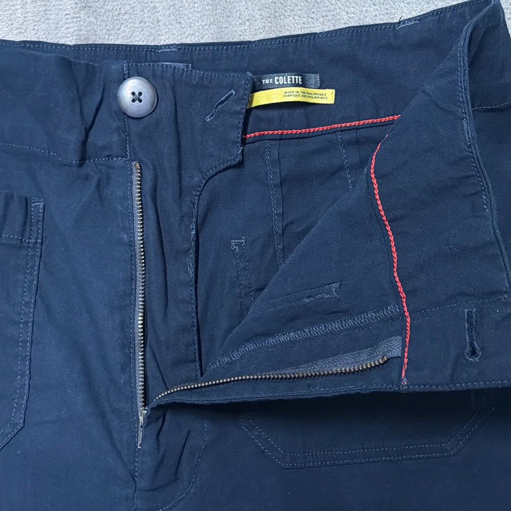 Maeve The Colette Pants Womens 32 Navy Blue Star Embroidered Wide Leg Cropped - Picture 9 of 14